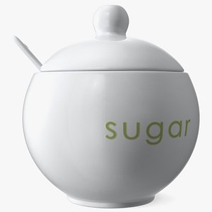3D model Sugar Bowl White