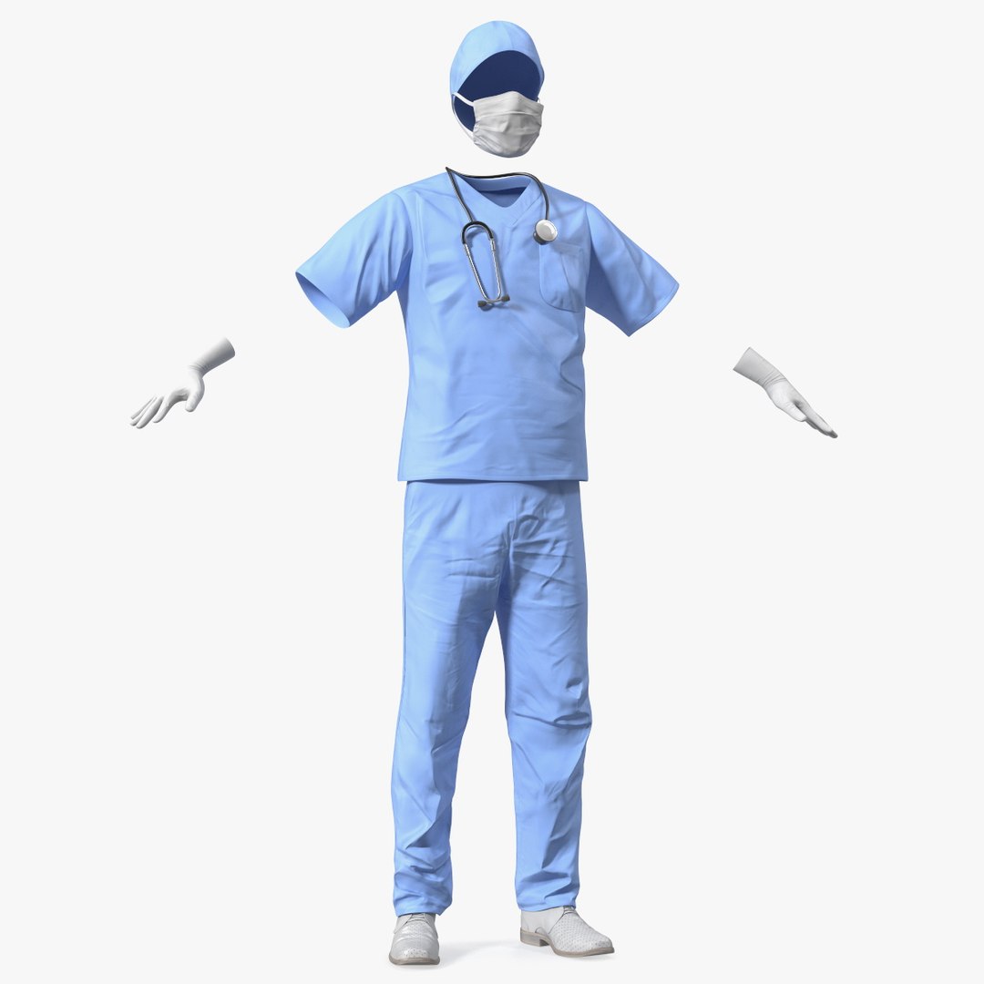 Doctor Costume Blue 3D model preview
