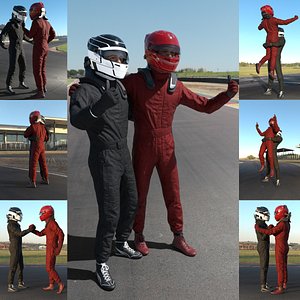 3D 2 in 1 Base Racing Drivers 2025 Rigged