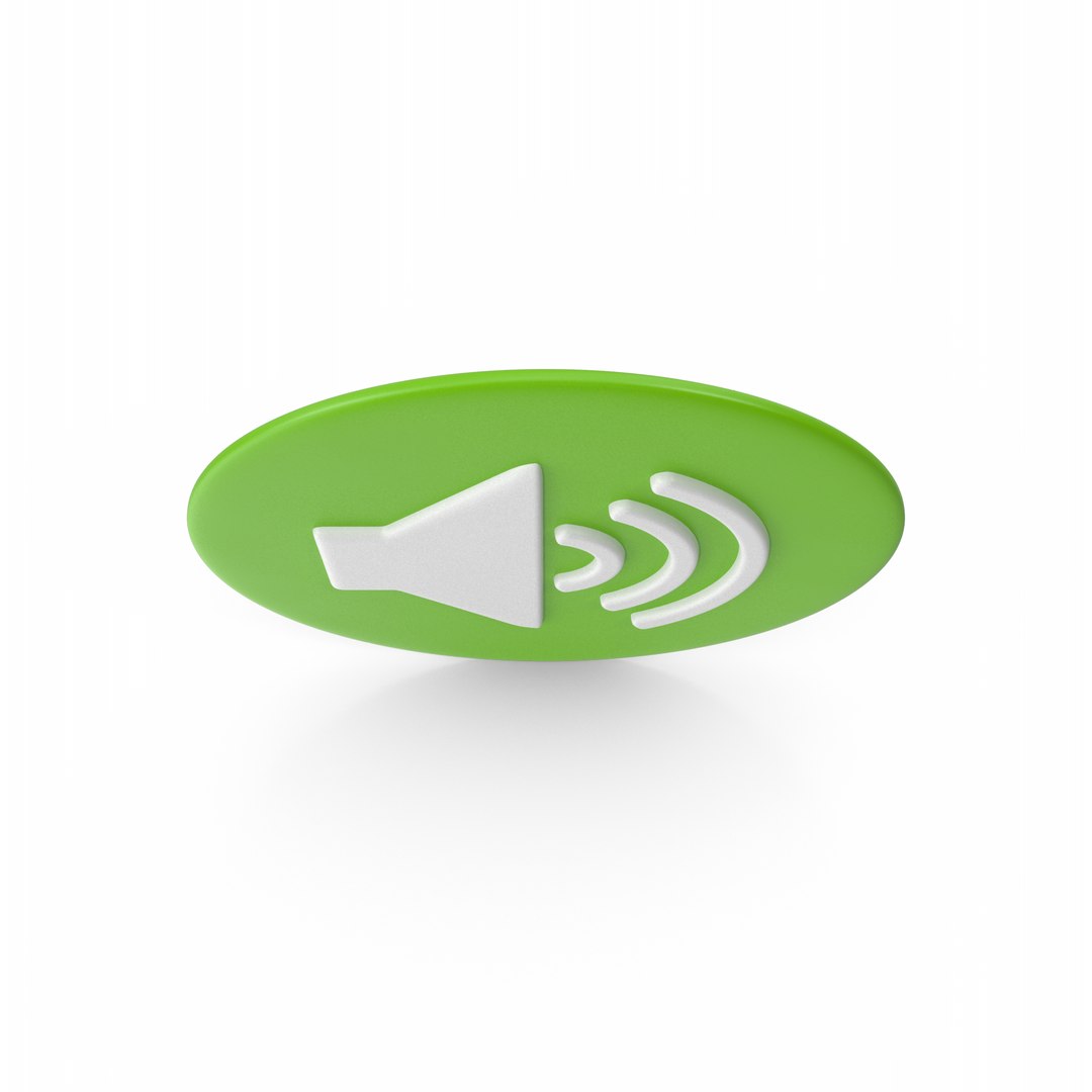 Sound Icon Green White 3D Model - TurboSquid 2316669
