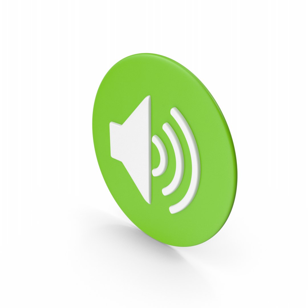 Sound Icon Green White 3D Model - TurboSquid 2316669