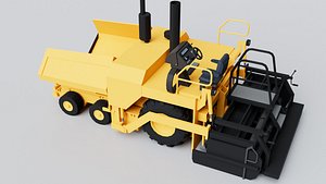 Asphalt Paver Caterpillar Heavy Machinery Construction Vehicle 3D