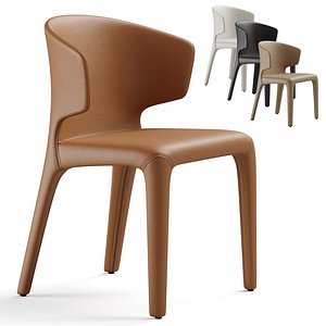 3D Zuster Husk Cassina Hola 367 Leather Dining Chair