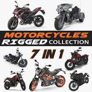 3D rigged motorcycles