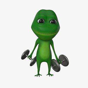 Low Poly Rigged Animated Exercising Toad