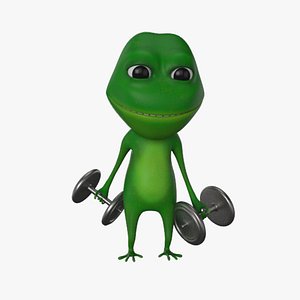 Low Poly Rigged Animated Exercising Toad