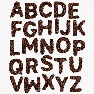 coffee letters 3D