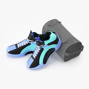 Workout Shoe Bag and Basketball Shoes 3D model