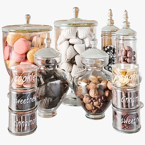 3D Set of sweets for cafes restaurants