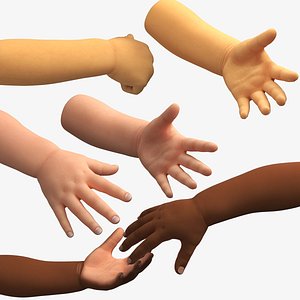 3D Baby Hands Rigged Collection for Cinema 4D