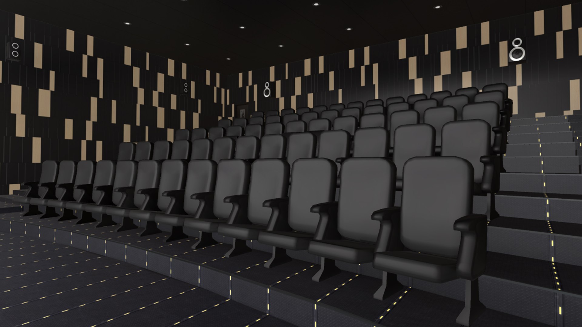 3D Modern Cinema Halls 4 Scenes Model - TurboSquid 2394746