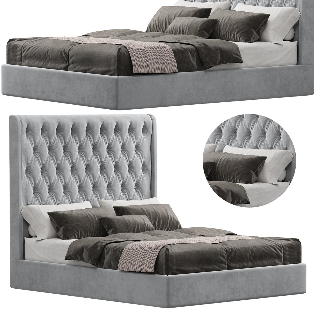 3D ESMERALDA BED By Vienna Light Grey TurboSquid 1957600