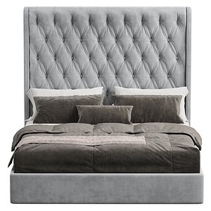3D ESMERALDA BED by Vienna light grey