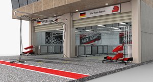 Race Track Pit Lane Garage
