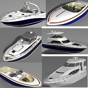searay motor boat yacht 3d model