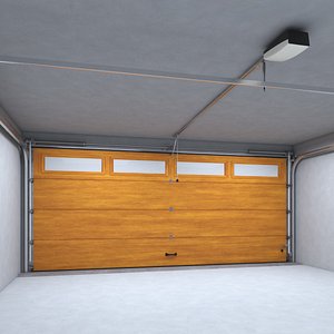 Mechanic Garage Door Wooden Rigged for Maya