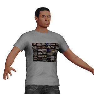 adult male rigged character 3D model
