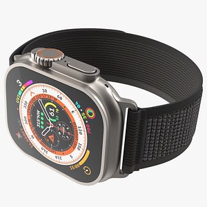 Apple Watch Ultra Trail Loop Black-Gray 3D
