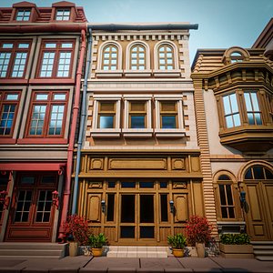 3D LOWPOLY CITY BUILDING STYLIZE 3