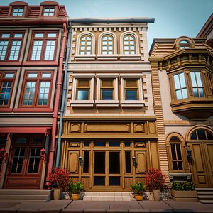 LOWPOLY CITY BUILDING STYLIZE 3