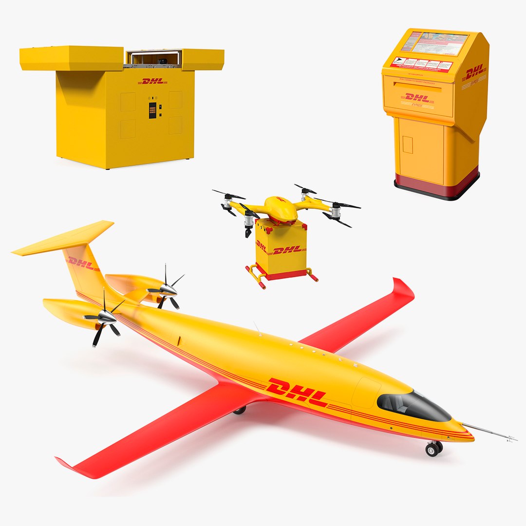 DHL Express Delivery Collection 3 3D model preview
