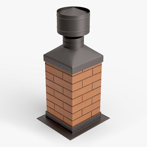 3D Masonry Fireplace Chimney model