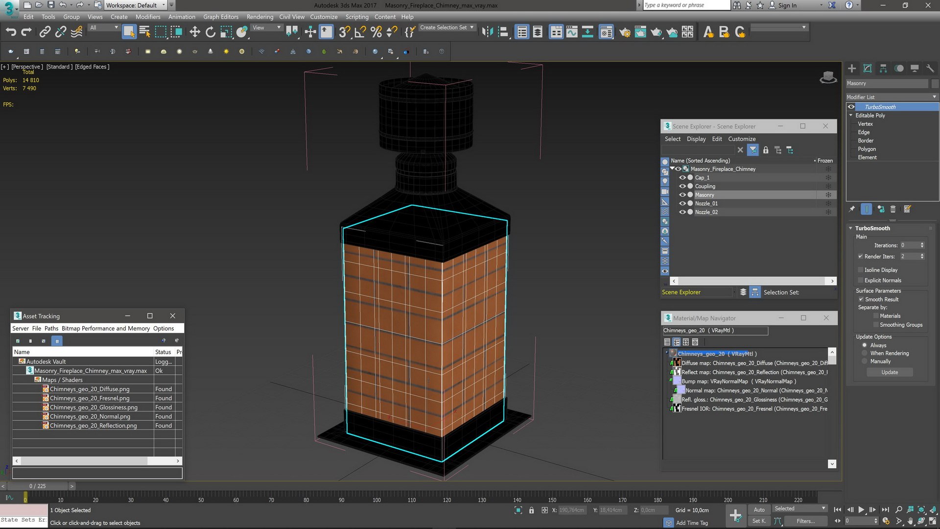 3D Masonry Fireplace Chimney Model - TurboSquid 2046631