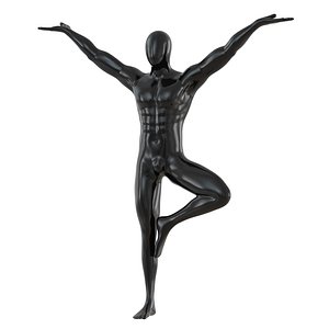 man mannequin yoga 3D model