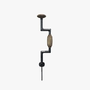 Medieval Bit Brace Drill 3D model