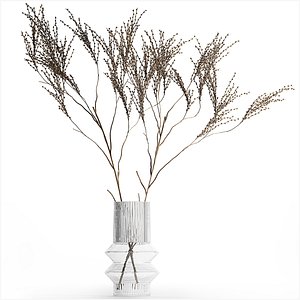 Minimalistic Bouquet Of Dry Branches In A Vase 315 3D model
