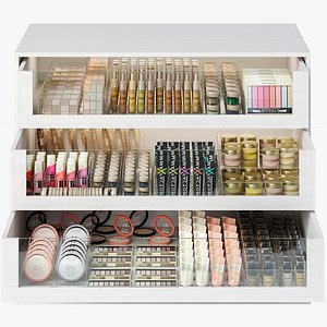 3D Set of cosmetics for make-up in a beauty salon model