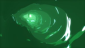 Green cave with animated snow C4D file 3D model