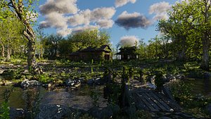 Abandoned Shack Scene 3D model
