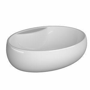 table wash basin ellipse 3D model