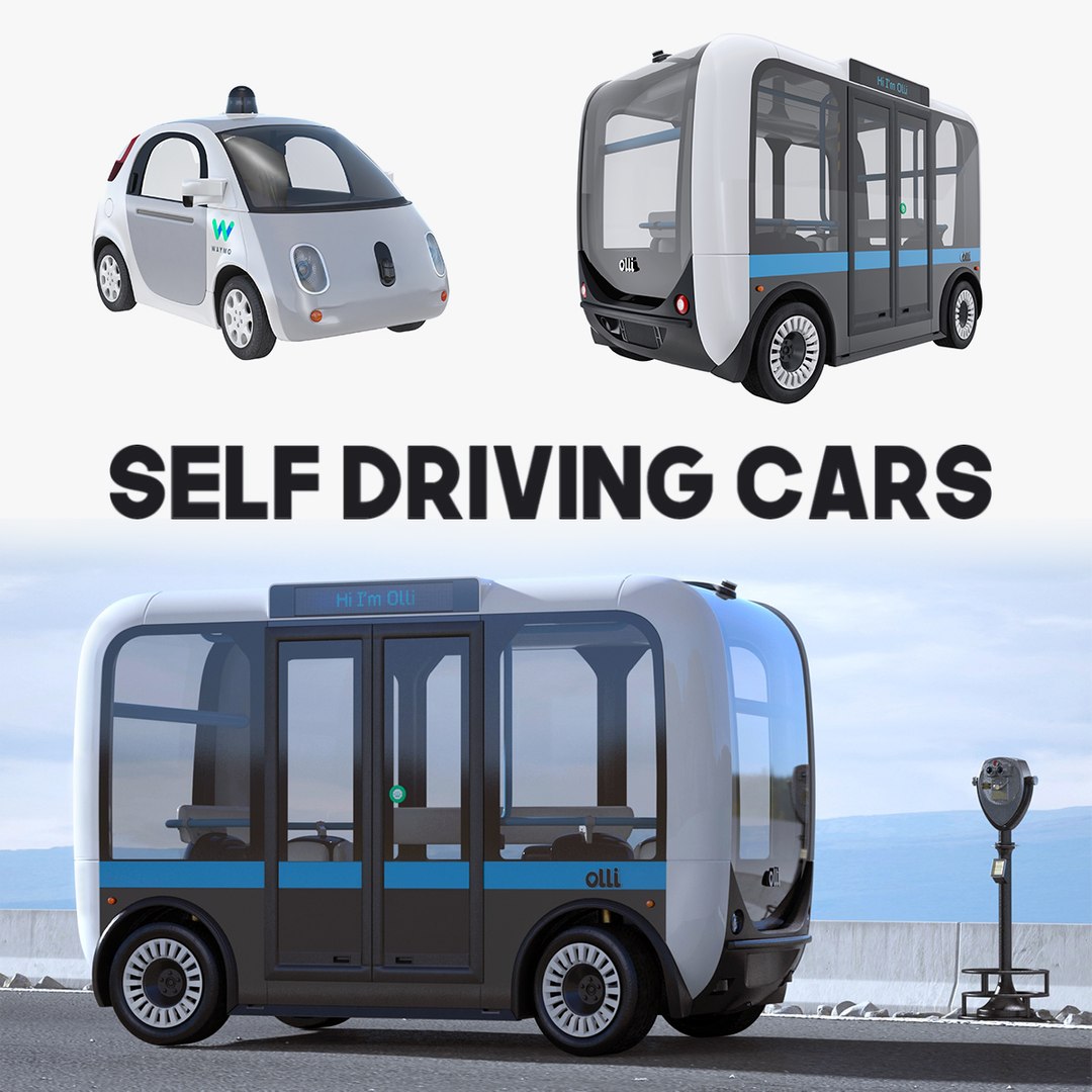 Self Driving Cars Collection 3D model preview