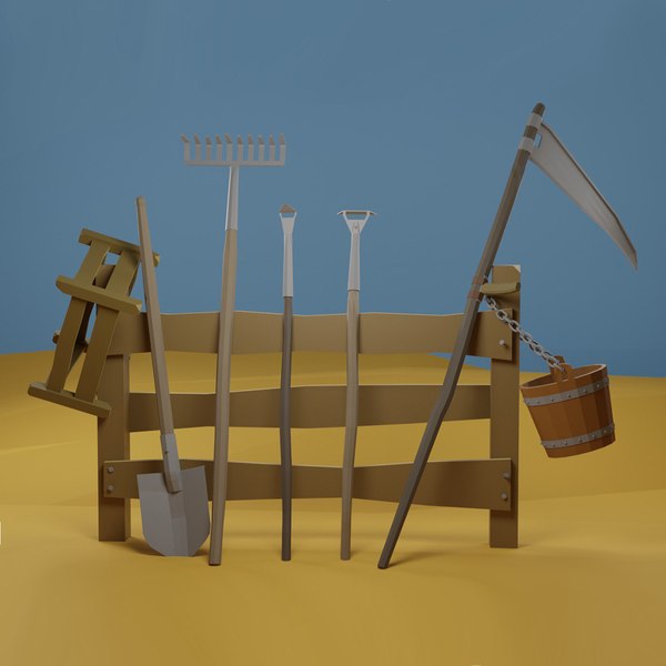 Farm tool Low-poly 3D model3Dモデル - TurboSquid 1909719