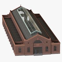 Game Ready Old Industrial Building 07 Modular Interiror and Exterior 01