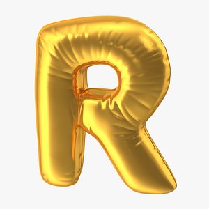 Foil Balloon Letter R Gold