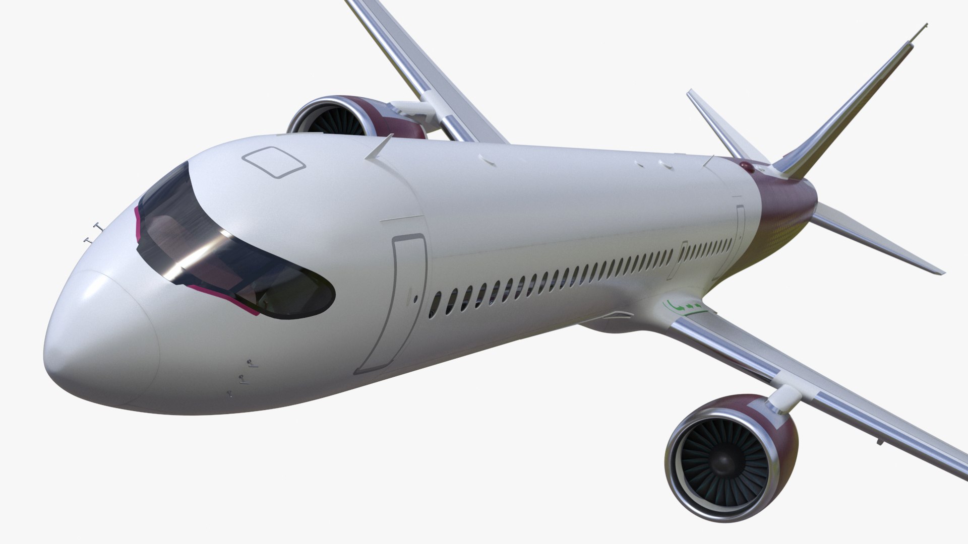 Concept Modern Aircraft Turbofan Rigged 3D model preview