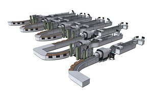 Airport Security Checkpoint - Modular X-Ray Scanner  Screening System - Low Poly 3D