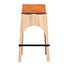 Jack Leather and Wood Stool - Tan