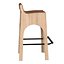 Jack Leather and Wood Stool - Tan
