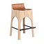 Jack Leather and Wood Stool - Tan