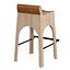 Jack Leather and Wood Stool - Tan