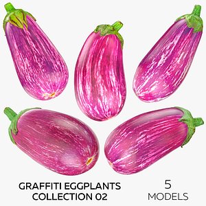 3D 5 Graffiti Eggplants Collection 02