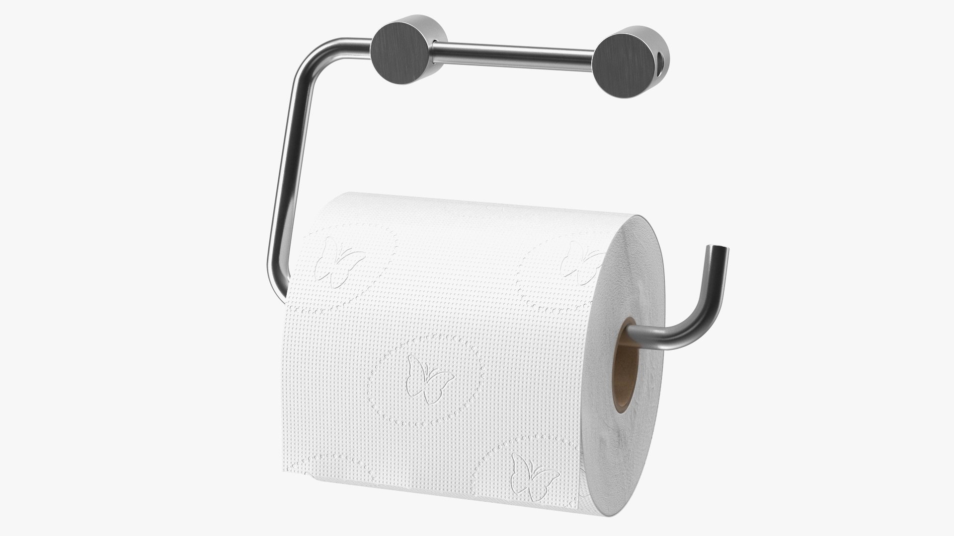 Toilet Roll Holder With Paper 3D model preview