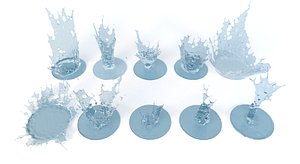 3D Water Crowns Splash Set