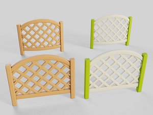 3D model Cartoon Fence 14