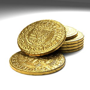 Golden coin 8 Golden ecudos 1721 3D model