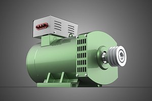 3D model ELECTRICAL GENERATOR MOTOR ALTERNATOR DYNAMO TERMINAL BOX PULLEY